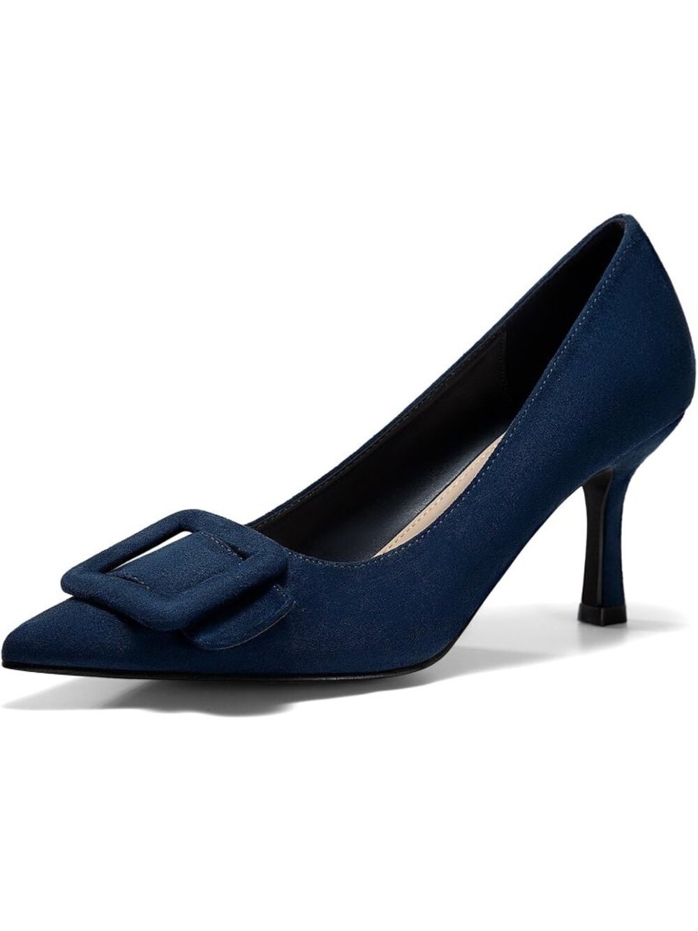 Women's Navy Closed Pointed Toe Pumps Stiletto High Heels Wedding Party Shoes